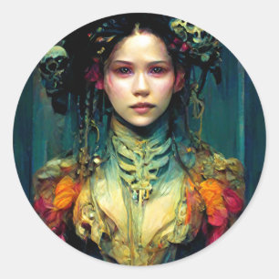 Adesivo Redondo Rainbow Urchin Fantasy Sci-Fi