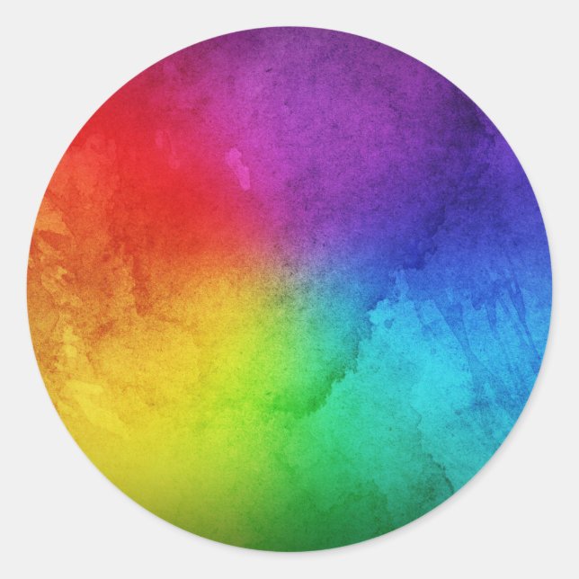 Adesivo Redondo Rainbow Wedding Personalize Envelope Seal Sticker (Frente)