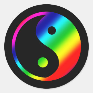 Adesivo Redondo Rainbow Yin Yang