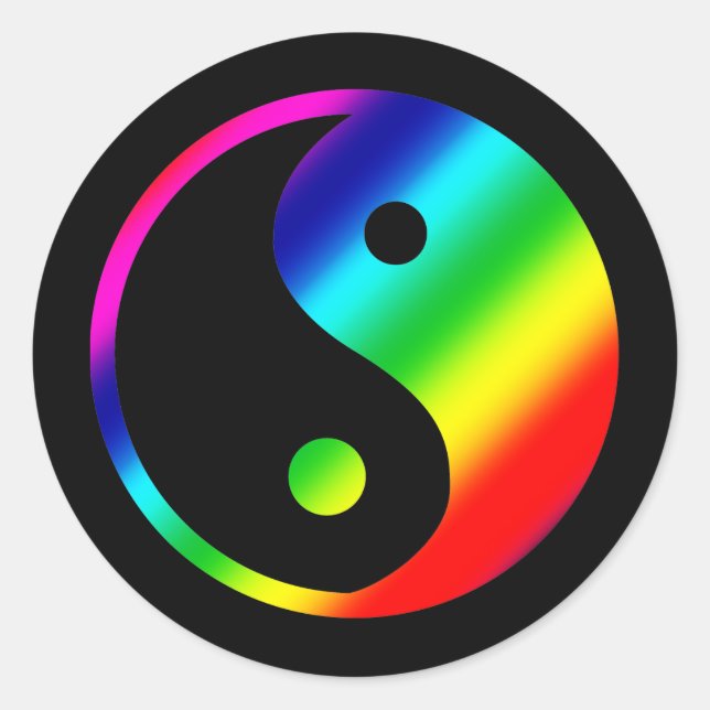 Adesivo Redondo Rainbow Yin Yang (Frente)