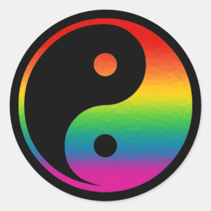 Adesivo Redondo Rainbow Yin Yang