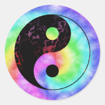 Rainbow Yin Yang Sticker desvanecido