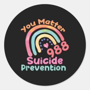 Adesivo Redondo Rainbow You 988 Suicídio Prevenção Prevenção Sensi