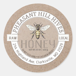 Adesivo Redondo Rainha Abelha com Aviso de Criança Raw Raw Raw