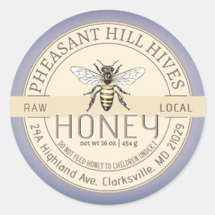 Adesivo Redondo Rainha Abelha com Aviso de Criança Raw Raw Raw