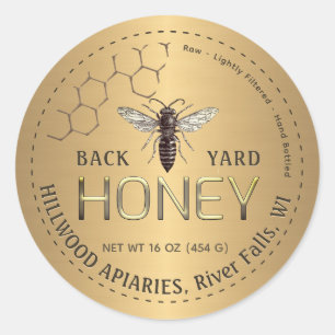 Adesivo Redondo Rainha Bebê Dourada Mel Raw Back Yard Honey