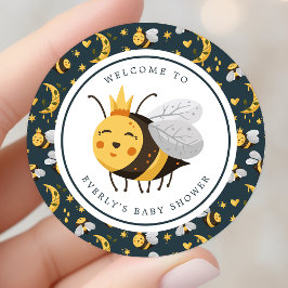 Adesivo Redondo Rainha Bee Honey Bee Bonita Chá de fraldas