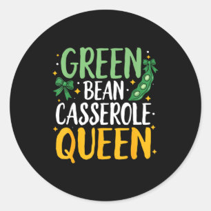 Adesivo Redondo Rainha da Cerole de Feijão Verde Cozinha Funny Dia
