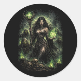 Adesivo Redondo Rainha da Chama Verde