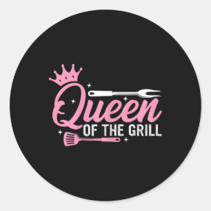 Adesivo Redondo Rainha Da Churrasqueira Defumada Carne Bbq Churras