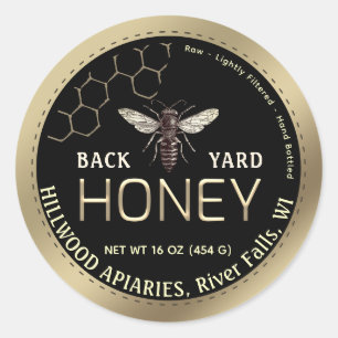 Adesivo Redondo Rainha da Fronteira Dourada com o Honeycomb Honey