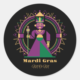 Adesivo Redondo Rainha da Mãe do Mardi Gras 2026