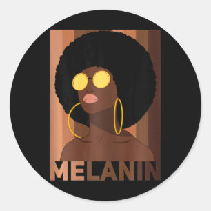 Adesivo Redondo Rainha da Melanina Mês da História Afro-Americana