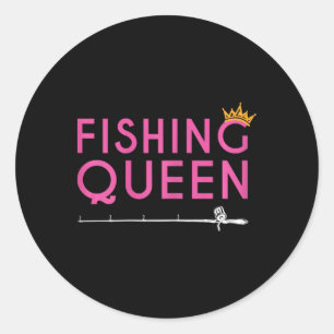 Adesivo Redondo Rainha da Pesca - Presente Divertido de Roupas par