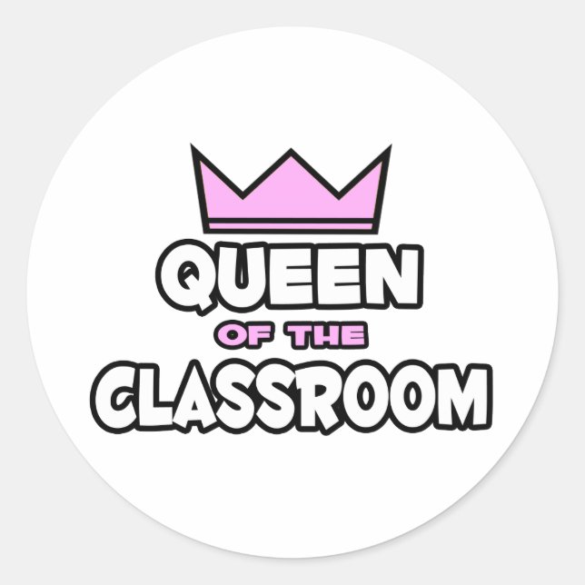 Adesivo Redondo Rainha da sala de aula (Frente)