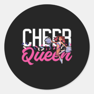 Adesivo Redondo Rainha das Cheer Cheerleading Cheer
