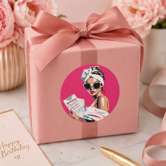Adesivo Redondo Rainha de Aniversário Personalizada e Tendência