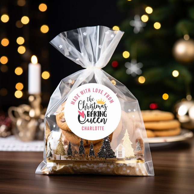 Adesivo Redondo Rainha de Natal Personalizada (Criador carregado)