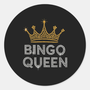 Adesivo Redondo Rainha do Bingo Jogadora de Bingo Jogo Festa Diver