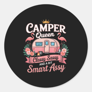 Adesivo Redondo Rainha do Camper Cly Sy Inteligente Y Camng Rv Mul