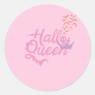 Adesivo Redondo Rainha do Halloween, Halloqueen, Arte do Halloween