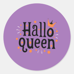 Adesivo Redondo Rainha do Halloween, Halloqueen, Arte do Halloween