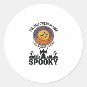 Adesivo Redondo Rainha do Halloween Little Miss Retro Witch_1