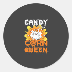 Adesivo Redondo Rainha do Milho Doce Halloween Morcegos Fantasmas 