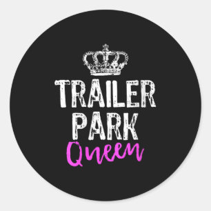 Adesivo Redondo Rainha do Parque de Trailer Feminino Engraçado Pre