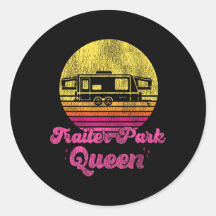 Adesivo Redondo Rainha do Parque de Trailer Vintage e Retro Campin
