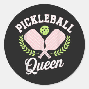 Adesivo Redondo Rainha do Pickleball Divertida Jogadora de Pickleb