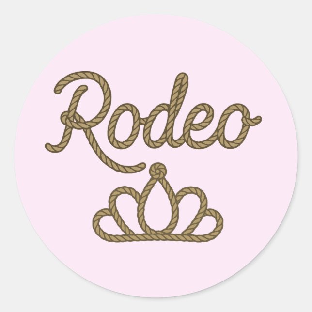 Adesivo Redondo Rainha do Rodeio Coroa Tiara Country Ocidental Ros (Frente)