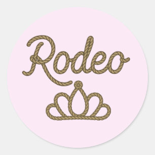 Adesivo Redondo Rainha do Rodeio Coroa Tiara Country Western Rosa 