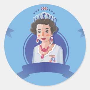 Adesivo Redondo rainha elizabeth 2