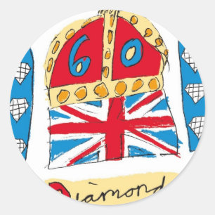 Adesivo Redondo rainha elizabeth diamond jubilee 2012