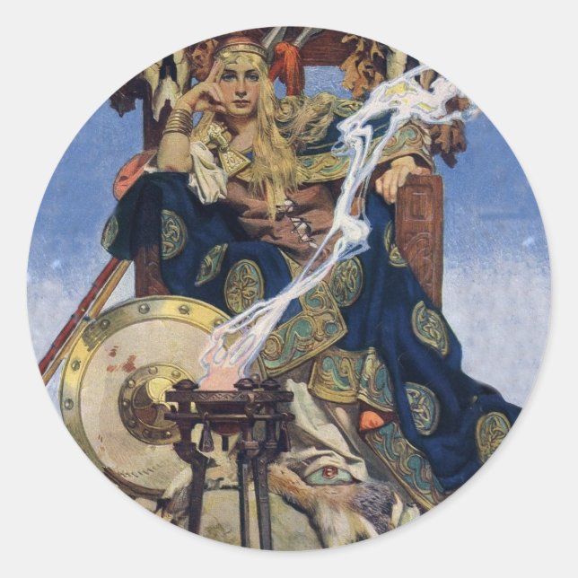 Adesivo Redondo Rainha Maeve Warrior Princesa Fantasy Art (Frente)