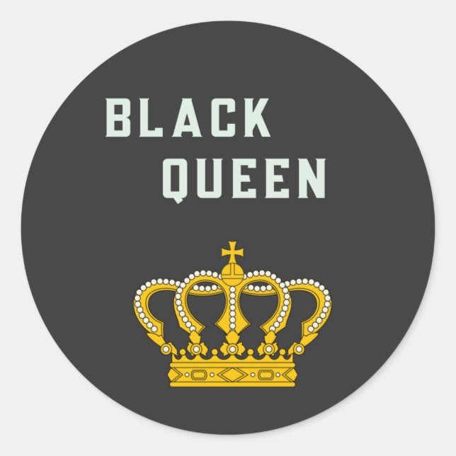 Adesivo Redondo rainha negra (Frente)