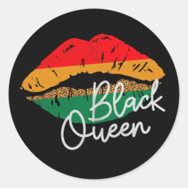Adesivo Redondo Rainha Negra Beija Lábios com Mancha Leopardo Déci