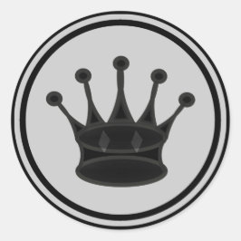 Adesivo Redondo Rainha Negra Chess Piece