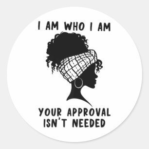 Adesivo Redondo Rainha Negra História Negra Africana Prem American