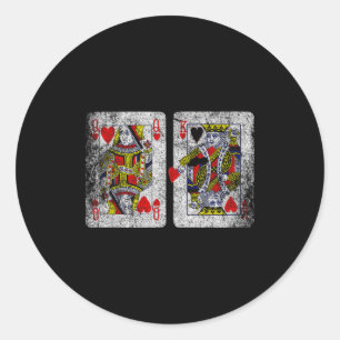 Adesivo Redondo Rainha Rei De Copas Cartas De Baralho Dia Dos Namo