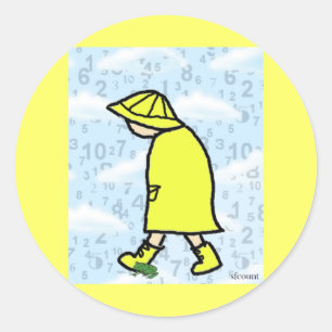 Adesivo Redondo Rainy Day Boy Sticker