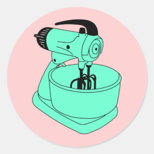 Adesivo Redondo Raio de sol verde Mixmaster do vintage