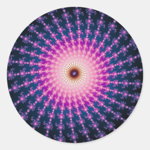 Adesivo Redondo Raio Fractal de Sangue