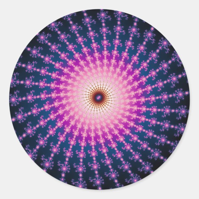 Adesivo Redondo Raio Fractal de Sangue (Frente)