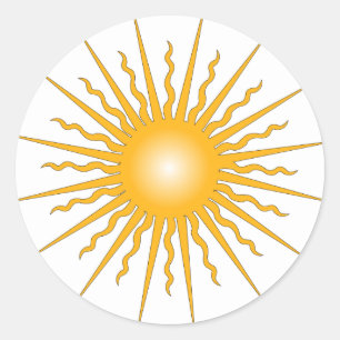 Adesivo Redondo Raios da explosão de Sun