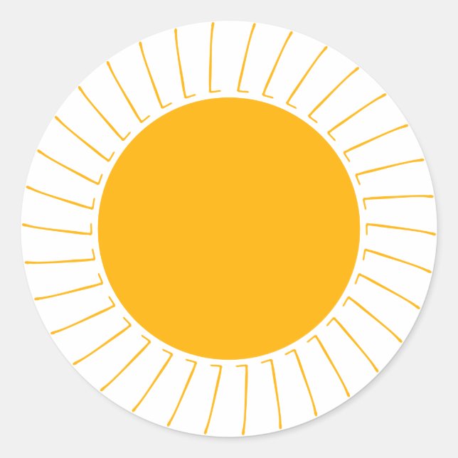 Adesivo Redondo Raios solares brancos amarelos raios solares moder (Frente)