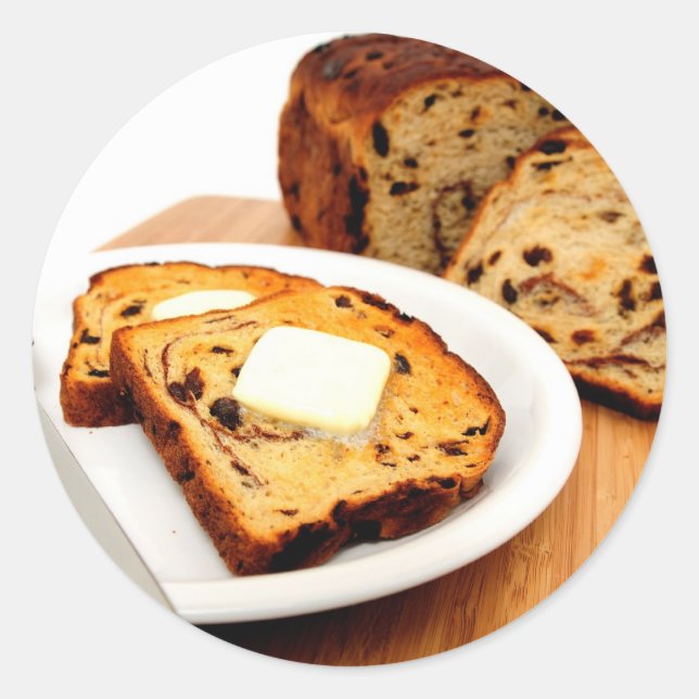 Adesivo Redondo Raisin Bread E Cinnamon (Frente)