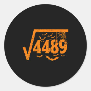 Adesivo Redondo Raiz Quadrada 4489 Meme Divertido de Halloween 67