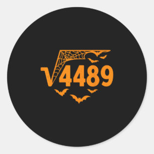 Adesivo Redondo Raiz Quadrada 4489 Meme Divertido de Halloween 67